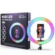 Кольцевая LED селфи лампа MJ33 RGB цветная - изображение 1
