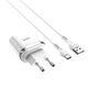 Сетевое зарядное устройство HOCO C12Q USB/18W/3A адаптер с быстрой зарядкой и проводом Type-C 1м. White (C12QTCW) - изображение 1