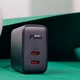 Сетевое зарядное устройство Acefast A9 2xType-C, 2.4A, 40W, PD, QC 3.0 Black адаптер с быстрой зарядкой (A9B) - изображение 7