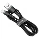 Кабель Baseus Cafule Cable USB Lightning 1м, Grey+Black (CALKLF-BG1) - зображення 1