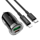 Автомобільний зарядний пристрій Hoco Z44 Leading PD20W QC3.0 (1USB/3A, Type-C to Lightning) - Чорний - зображення 2