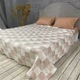 Муслиновый плед покрывало Cappone Шахматка хлопок 4 слоя 200×230 см Бежевая - изображение 1