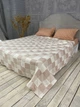 Муслиновый плед покрывало Cappone Шахматка хлопок 4 слоя 200×230 см Бежевая - изображение 4