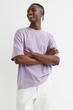 Футболка H&M Relaxed Fit XL фиолетовый 1003662009 - изображение 3