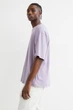 Футболка H&M Relaxed Fit XL фиолетовый 1003662009 - изображение 4