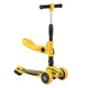 Детский трехколесный самокат-беговел Best Scooter ST-16801 MAXI с сиденьем, складным рулем и светящимися колесами, Желтый - изображение 1