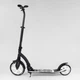 Самокат детский двухколесный Best Scooter от 5 лет широкий руль и амортизация черный с белым 75343 - изображение 3