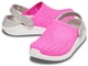 Детские сабо Crocs LiteRide Clog 26 Ярко-розовый/белый 205964 - изображение 6