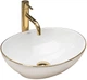 Умивальник (раковина) REA SOFIA WHITE GOLD EDGE накладний - изображение 1