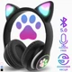 Навушники з котячими вушками Бездротові Wireless headphones Cat ear AKS-28 Чорні з Bluetooth гарнітурою та LED підсвічуванням - зображення 1