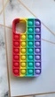 Силиконовый чехол Поп ит Антистресс Поп-Ит Pop It на iPhone 12 mini Попит Красно-Фиолетовый - изображение 1