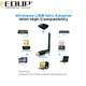 Двухдиапазонный Wi-Fi адаптер EDUP EP-AC1607 2.4/5GHz Black - изображение 2