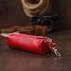 Кожаная женская ключница Shvigel 16537 Красный - изображение 8