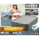 Надувне двоспальне ліжко Intex 64126 Comfort-Plush із вбудованим електронасосом та фірмовою сумкою для зберігання (152х203х46) сіре - зображення 4