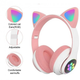 Беспроводные наушники Bluetooth Cat Ear VZV-23M 7695 360мАч с подсветкой pink - изображение 3