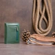 Кошелек-визитница на хлястике с кнопкой женский ST Leather 19229 Зеленый - изображение 10