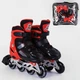 Роликовые коньки Best Roller (38-42) светящиеся PVC колёса, в сумке. Red/Black (98915) - изображение 2
