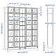 Книжкова шафа з дверцятами IKEA BILLY / OXBERG 200x30x237 см чорно-коричнева (690.204.73) - изображение 5