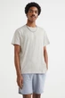 Футболка H&M Regular Fit L сіро бежевий 0685816143 - зображення 2
