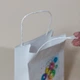 Пакет подарочный на День рождения eko-kraft 150х90х240 мм 5 шт/уп белый Крафт пакет с надписью Happy Birthday Бумажный пакет с рисунком ручками - изображение 4