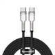 Кабель быстрой зарядки «Type-C to Type-C» Baseus Cafule Metal Black 100W Fast Charge (5A) 2m, чёрный (CATJK-D01) - изображение 1