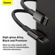 Кабель Baseus Tungsten Gold Type-C to Type-C 100W PD2.0 2m Fast Charging Data Cable 480Mbps Black - изображение 10