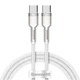 Кабель швидкого заряджання Type-C to Type-C Baseus Cafule Metal White 100W Fast Charge (5A) 1m, білий (CATJK-C02) - зображення 1