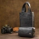 Шкіряна косметичка для чоловіків GRANDE PELLE 11507 Чорний - зображення 9