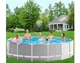 Каркасный бассейн Intex 16805 л 457x122 см ПВХ с насосом 6000 л/ч лестницей тентом подстилкой и набором для ухода Серый (IP-172626) - изображение 2