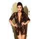 Комплект пеньюар с декором в виде роз и стрингами Penthouse - Sweet Retreat Black XL - изображение 1