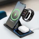 Бездротова док-станція 3-в-1 XO WX Black для смартфона / Apple Watch / AirPods - зображення 1