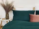 Комплект постільної білизни двоспальний Owl Deep Green Ранфорс 180x210 см Темно-зелений - зображення 4