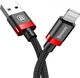 Кабель Baseus Cafule Cable USB to lightning 1.5A 2m CALKLF-C19 Black-Red - изображение 1