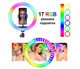 Светодиодная кольцевая LED лампа RGB MJ-33 с держателем для телефона и пультом 33 см белый/черный - изображение 8