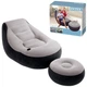 Надувное кресло с подстаканником Intex 68564 Ultra Lounge с пуфиком 154х98 см Серо-черный - изображение 6