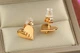 Серьги гвоздики Xuping Jewelry строгое сердце 1,3 см золотистые - изображение 1