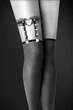 Гартер на ногу сексуальная подвязка с сердечком Bijoux Pour Toi - WITH HEART AND SPIKES Black one size - изображение 1