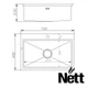 Мойка одинарная с бортиком черная Nett NB-7048 - изображение 2