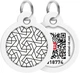 Адресник для собак и котов металлический WAUDOG Smart ID c QR паспортом "Геометрия", круг, Д 30 мм (230-0202Collar) - изображение 1