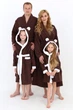 Махровый детский халат IDEAL TEXTILE с капюшоном, 380 г/м2 коричневый+белый на 10 лет (134 – 140 см) - изображение 6