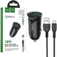 Автомобільний зарядний пристрій Hoco Z39 18W (QC3.0 + 2 USB + кабель microUSB) Чорний (27494) - зображення 1