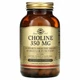 Холін, Choline, Solgar, 350 мг, 100 капсул (SOL-00830) - зображення 1
