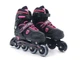 Детские раздвижные ролики Best Roller 77009-М, размер 35-38, колеса PU, Черно-розовые - изображение 1