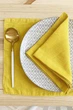 Льняной сервировочный коврик (ланчмат) TouchableLinen 1 шт 35х45 см Желтый Подставка под тарелку из ткани - изображение 2