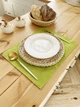 Сервировочный коврик льняной (ланчмат) TouchableLinen 1 шт 30x40 см Салатовый Подставка под тарелку - изображение 2
