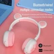 Беспроводные наушники с медвежьими ушками и LED подсветкой Бело Розовые - изображение 5