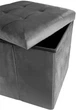 Пуф для хранения MBM HOME велюровый 38х38х38 см Серый (TH-05 GRAY) - изображение 3