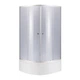 Душевая кабина Lidz Latwa SC90x90.SAT.HIGH.GR полукруглая, стекло тон 4 мм + Lidz Душевой поддон KAPIELKA ST90x90x41, с панелью - изображение 1