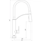 Смеситель кухонный TOPAZ BARTS TB 8817-H18 с гибким шлангом (изливом) черный / хром - изображение 4