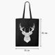Еко сумка Олень (Deer) (9227-3803-BKZ) чорна на блискавці з кишенею - зображення 7
